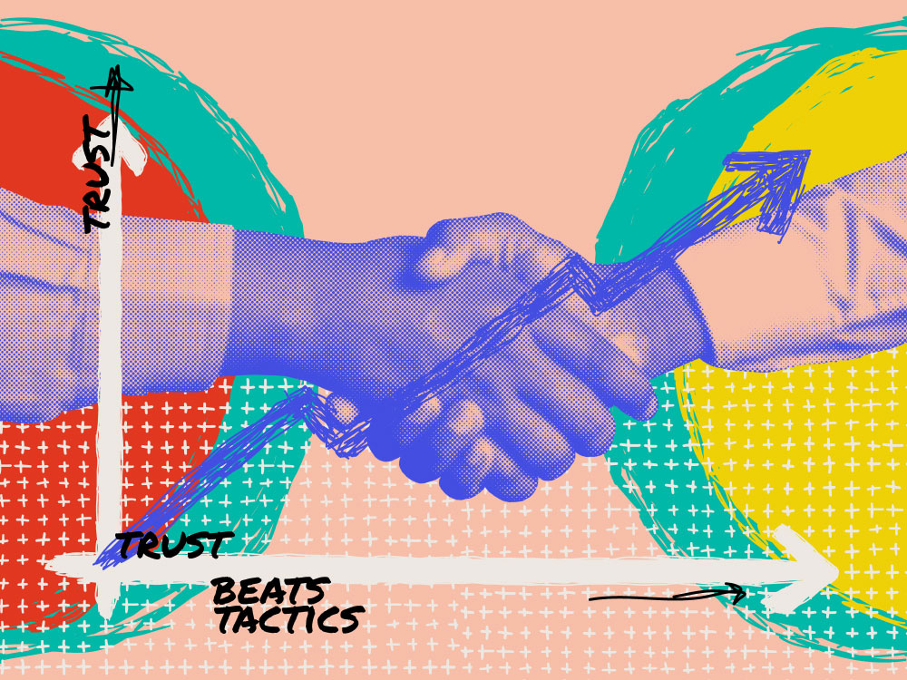 a handshake with a trust and best tactics graph