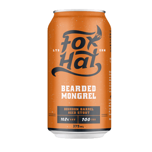 Fox Hat Bearded Mongrel Bourbon Barrel Aged Imperial Stout 375ml Can